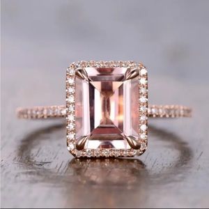 Beautiful Champagne Zircon and Rose Gold Color Ring